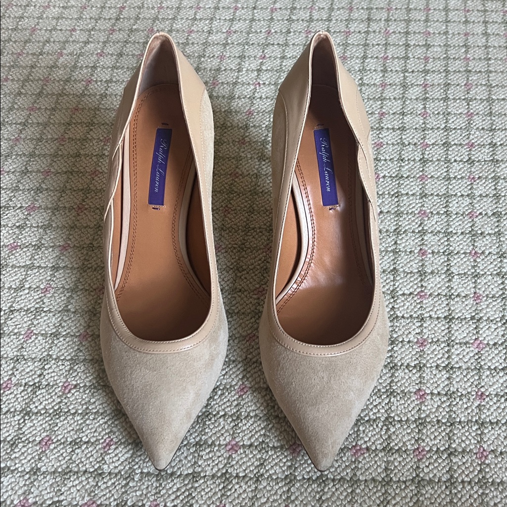Ralph Lauren Purple Label- Suede/Leather Heels Never Worn!